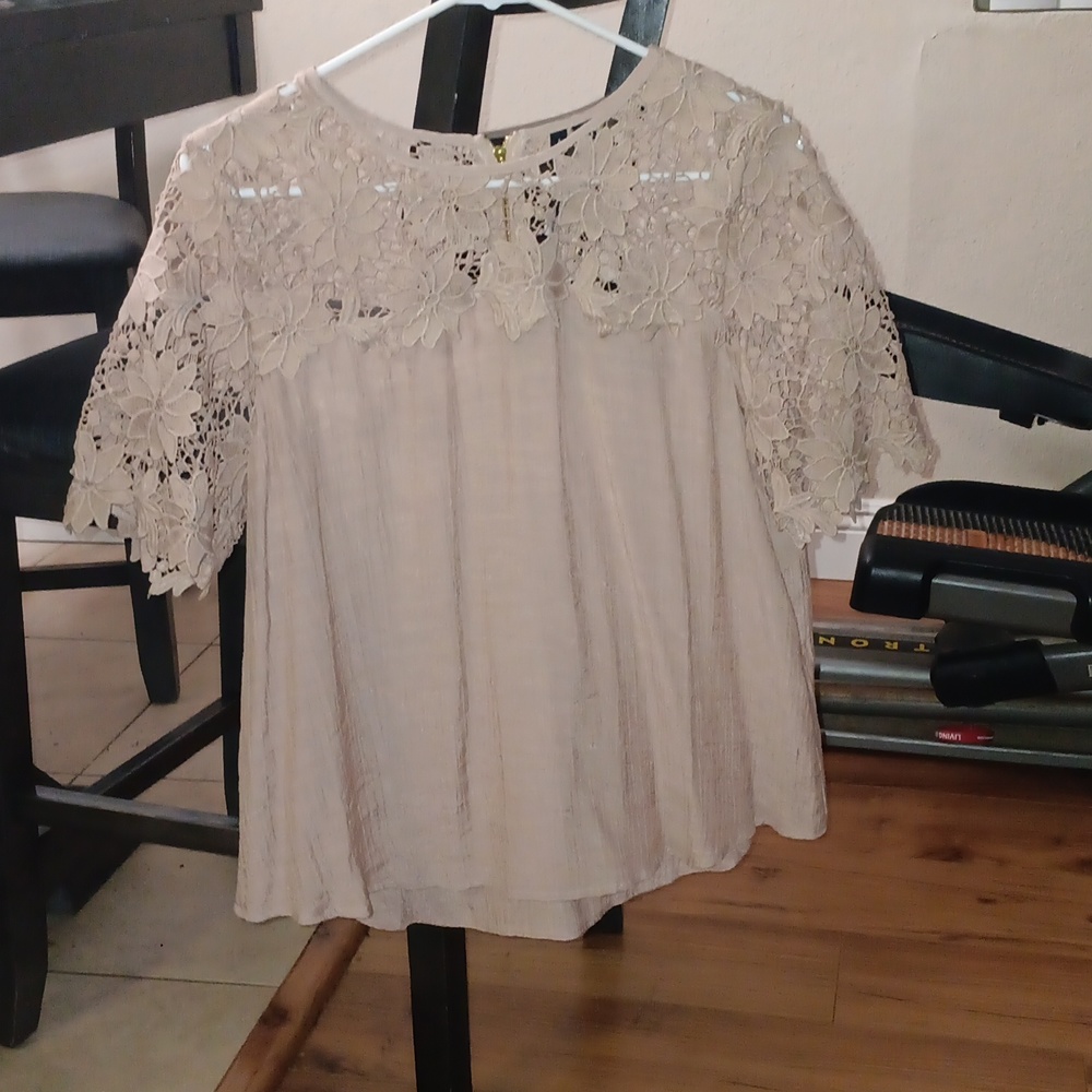 Beige Blouse with flower design